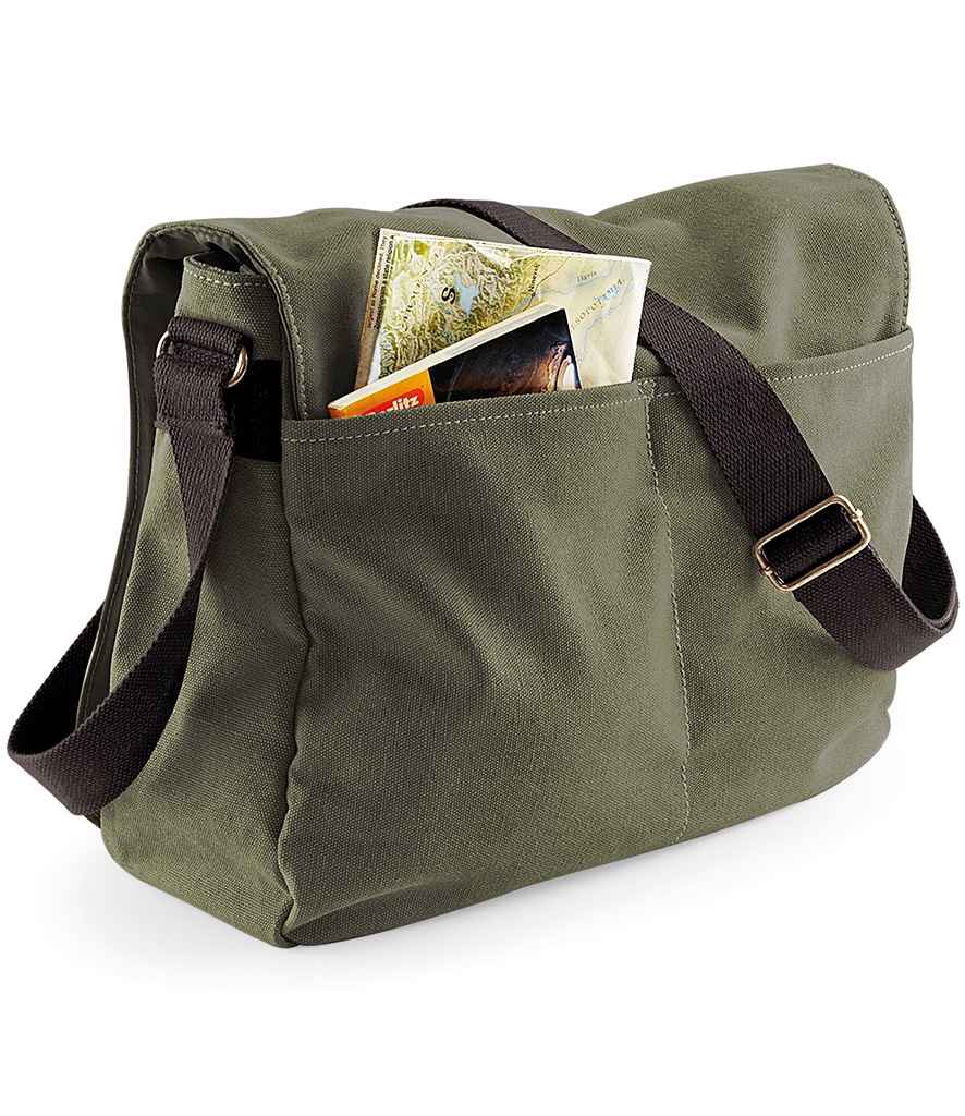 Quadra Vintage Canvas Despatch Bag | Vintage Military Green