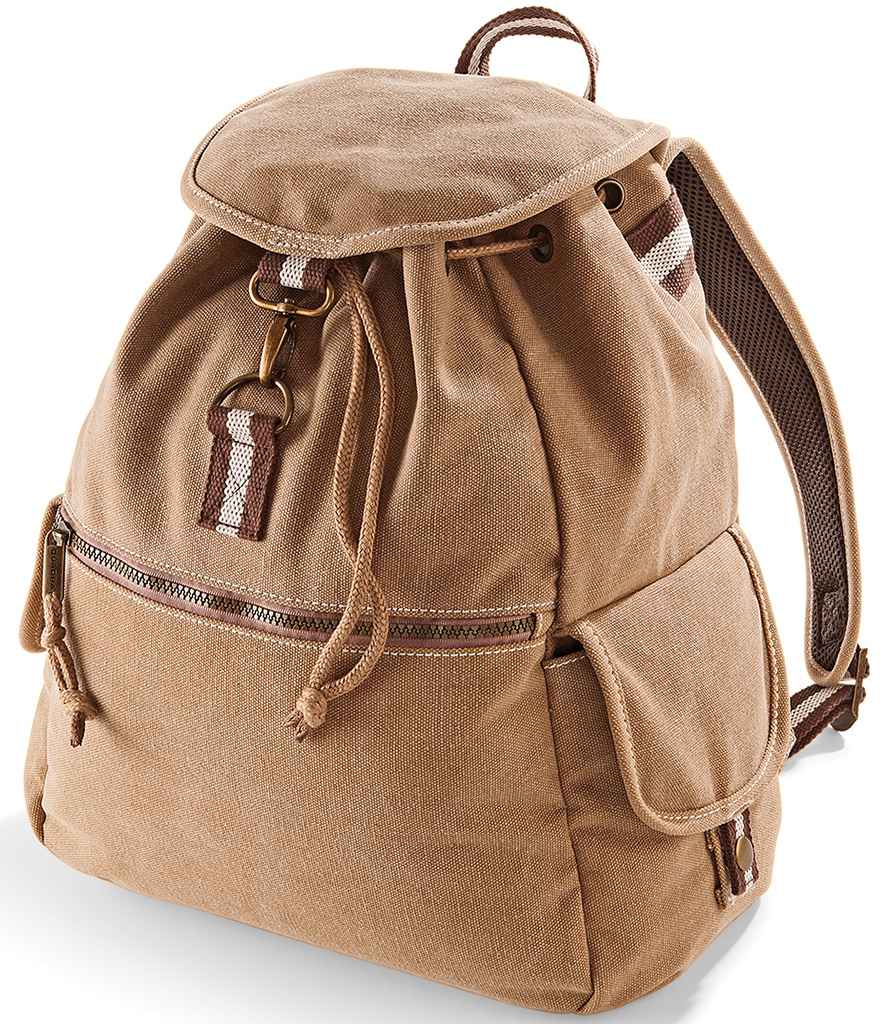 Quadra Vintage Canvas Backpack | Sahara