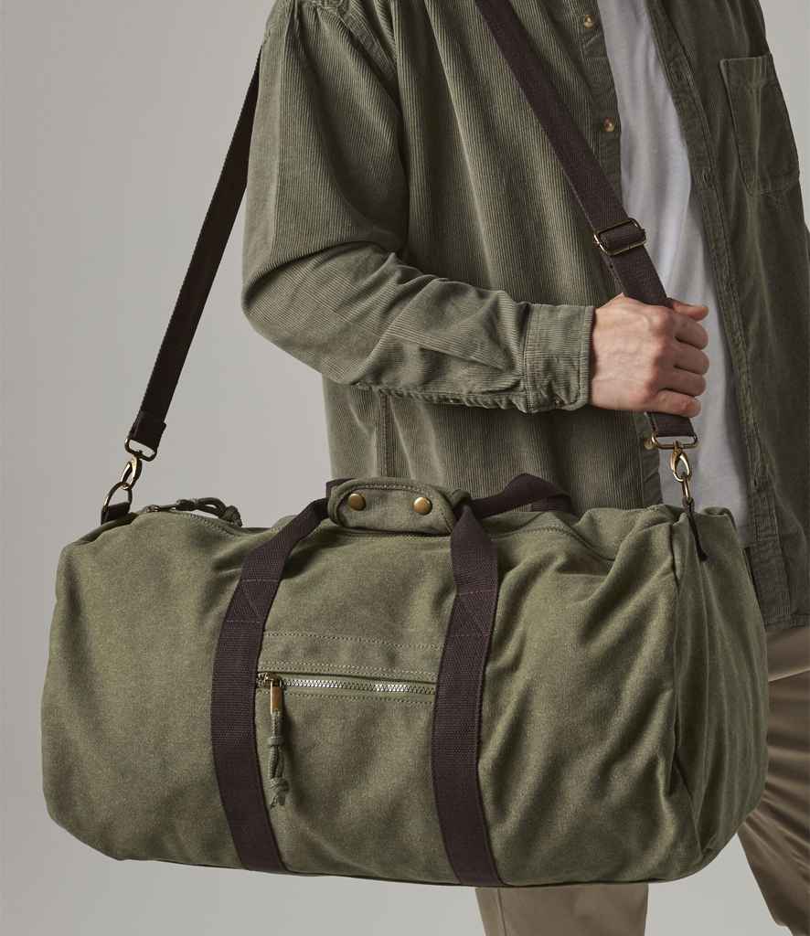 Quadra Vintage Canvas Holdall | Vintage Military Green