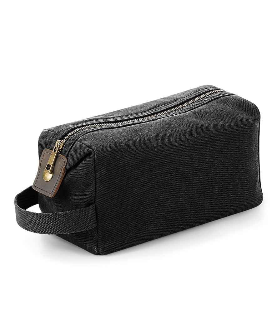Quadra Heritage Waxed Canvas Wash Bag | Black