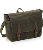 Quadra Heritage Waxed Canvas Messenger | Olive Green