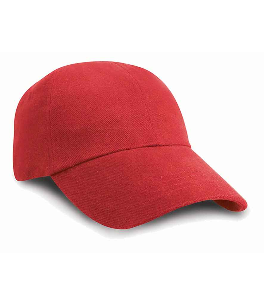 Result Low Profile Heavy Brushed Cotton Cap | Red