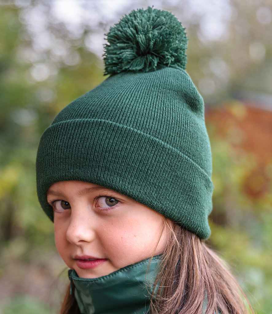 Result Core Kids Pom Pom Beanie | Bottle Green