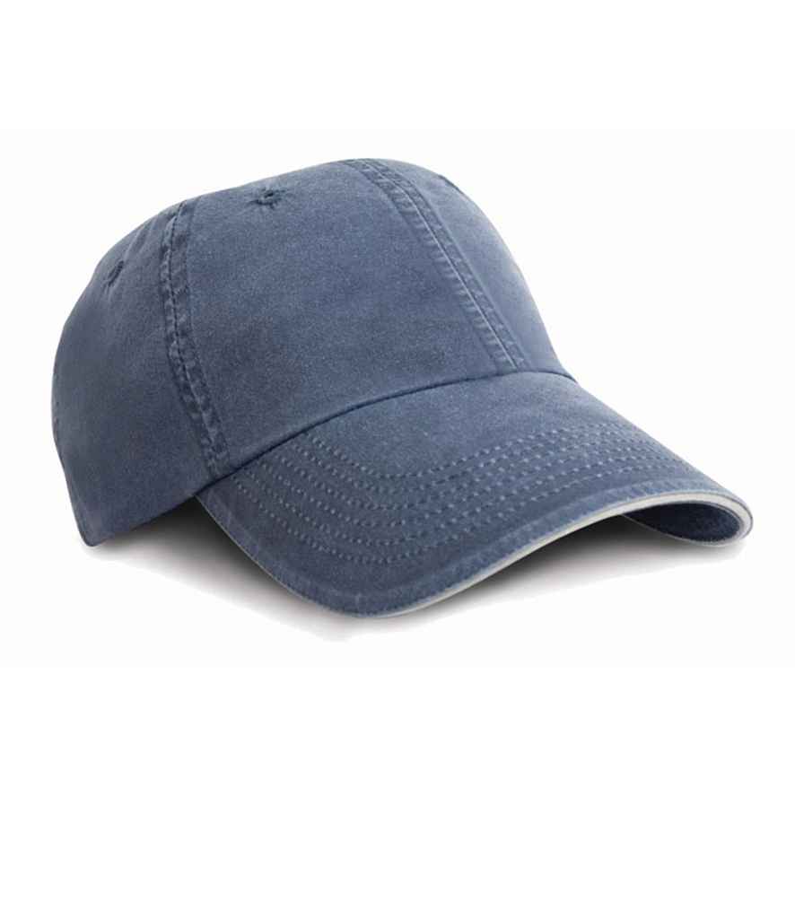 Result Washed Fine Line Cotton Cap | Navy