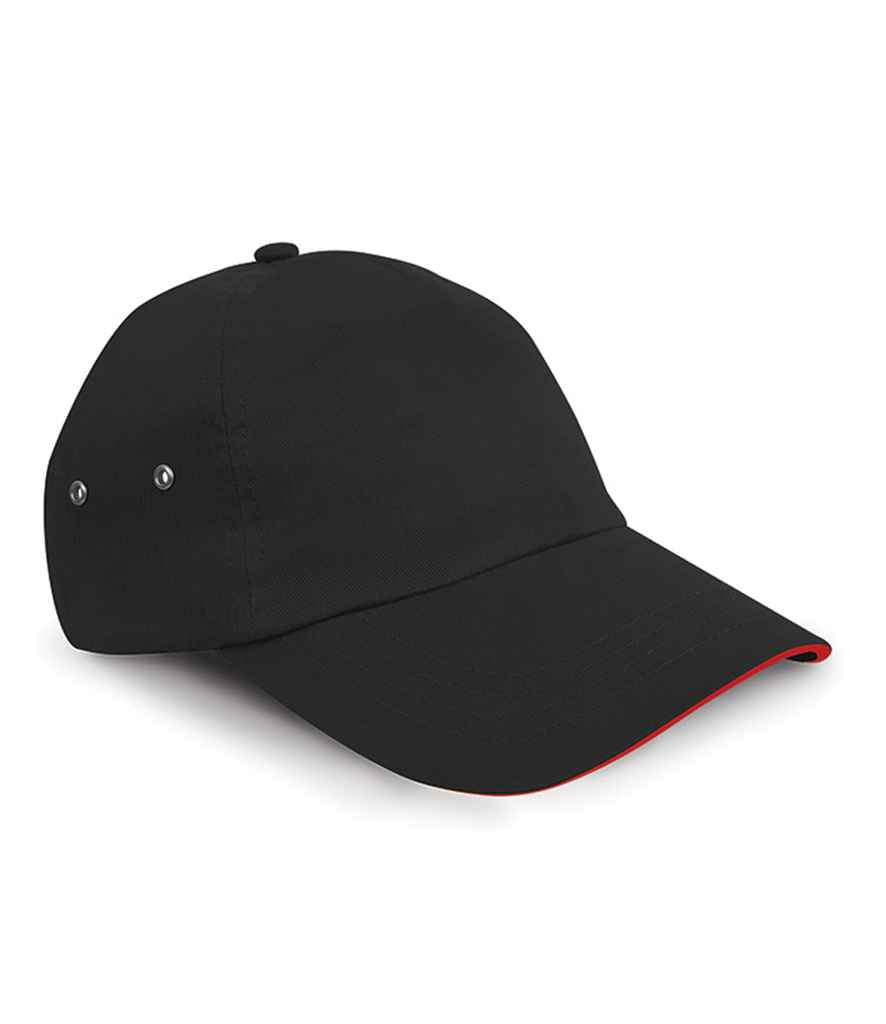 Result Plush Cotton 5 Panel Cap | Black
