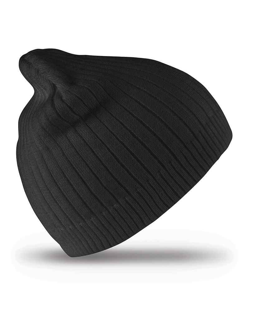 Result Cotton Knitted Beanie | Black