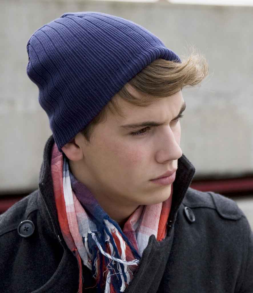 Result Cotton Knitted Beanie | Navy