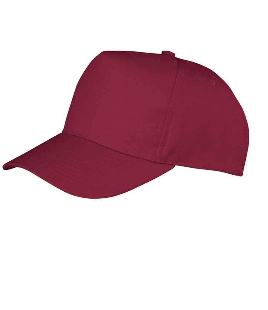 Result Boston 5 Panel Printers Cap | Burgundy