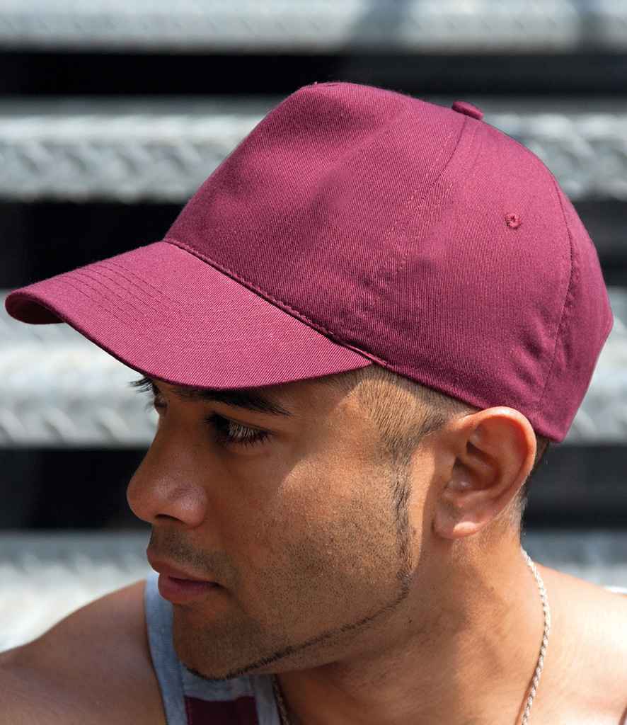 Result Boston 5 Panel Printers Cap | Burgundy