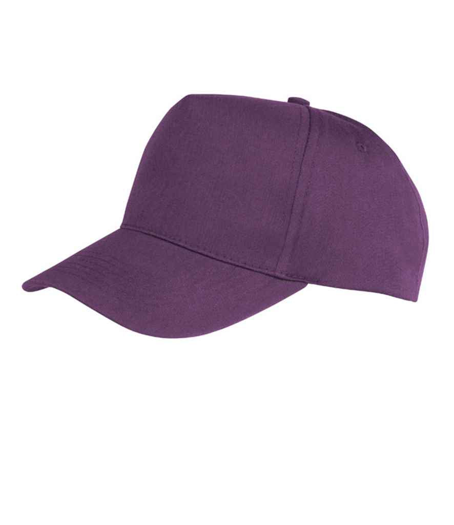 Result Boston 5 Panel Printers Cap | Purple