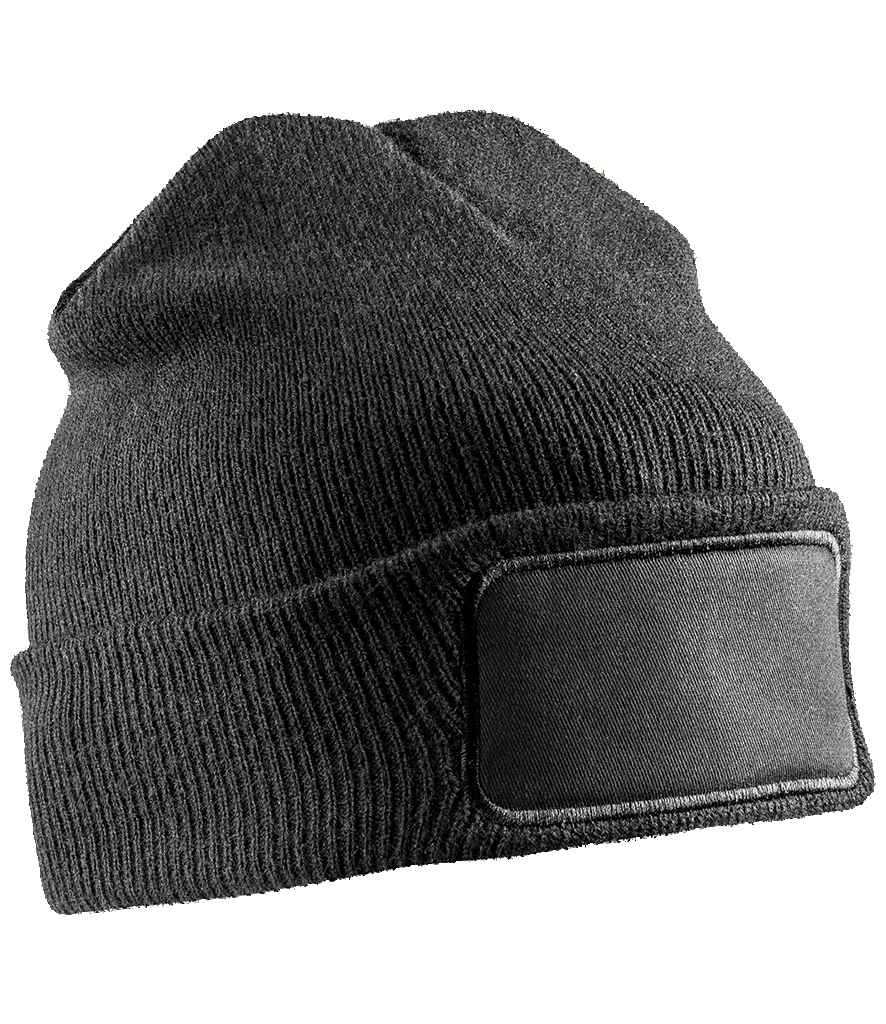 Result Genuine Recycled Double Knit Printers Beanie | Black