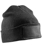 Result Genuine Recycled Double Knit Printers Beanie | Black