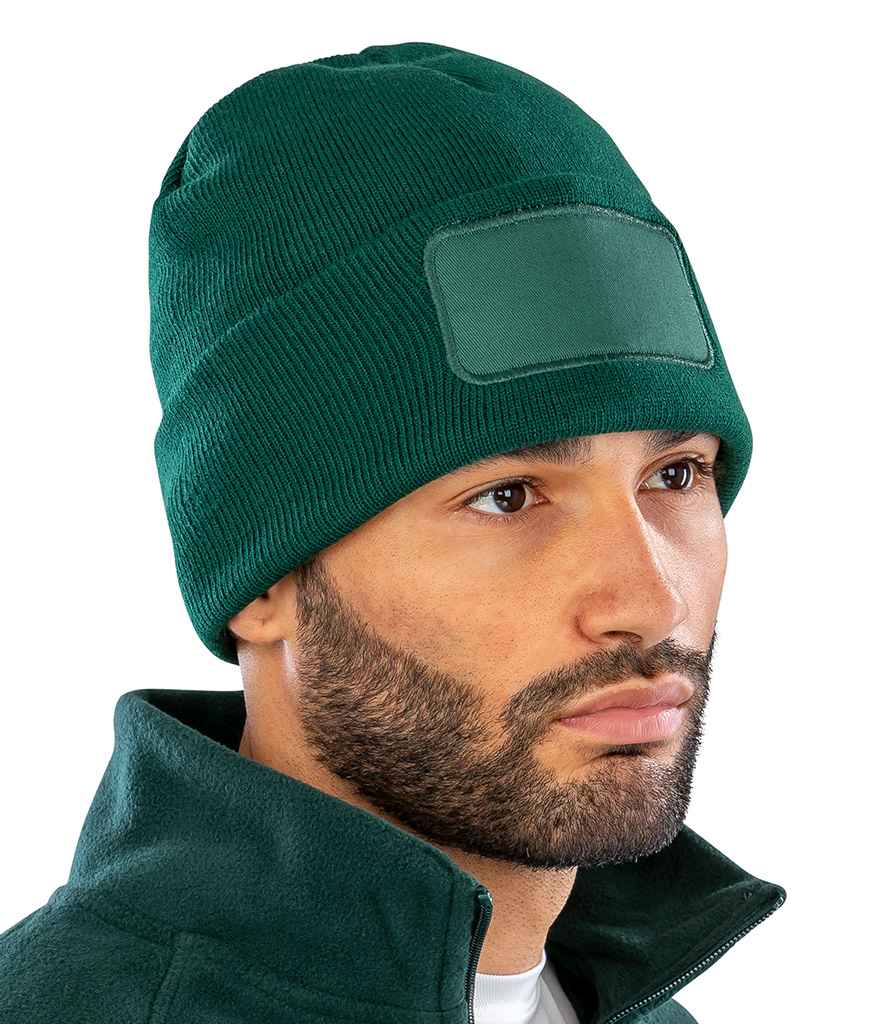 Result Genuine Recycled Double Knit Printers Beanie | Bottle Green