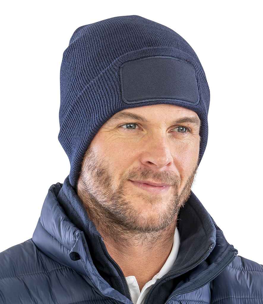 Result Genuine Recycled Double Knit Printers Beanie | Navy