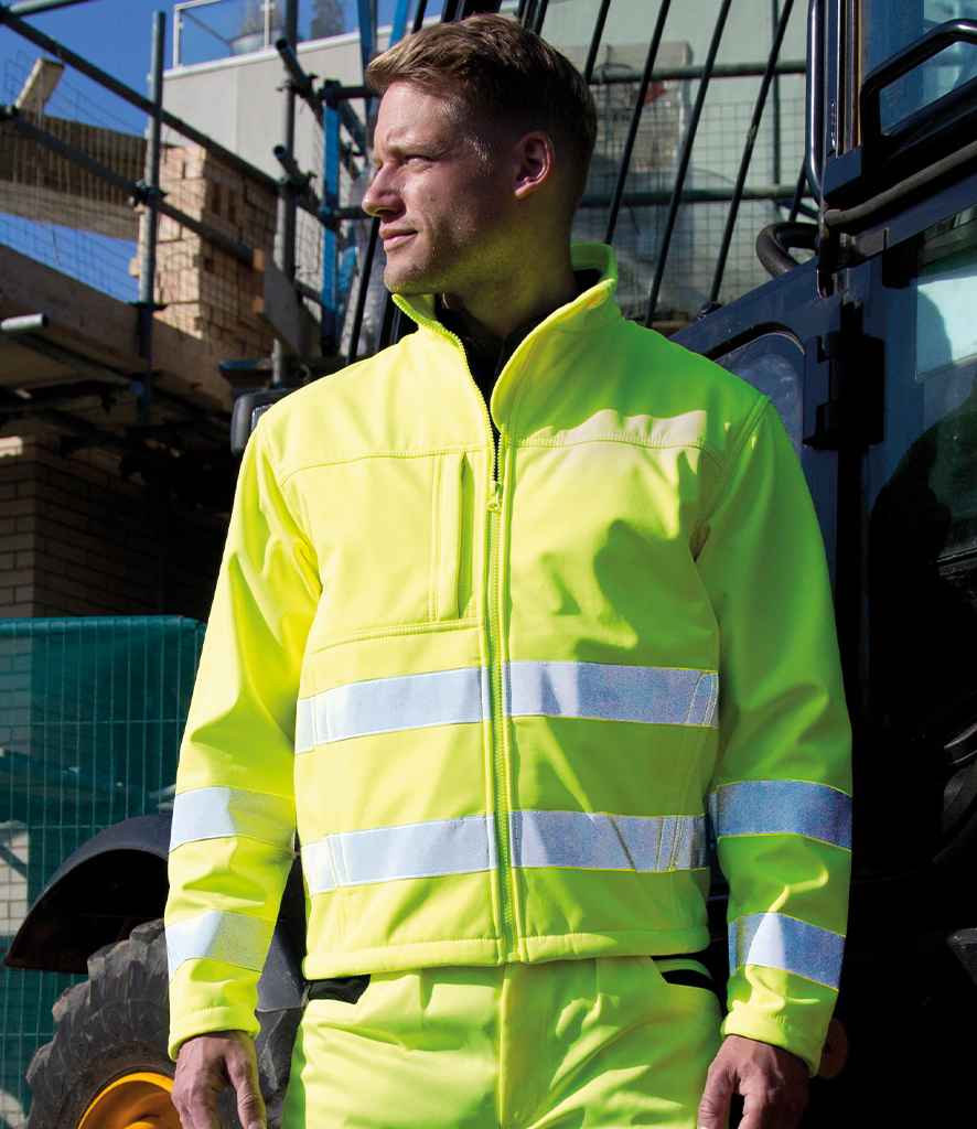 Result Safe-Guard Hi-Vis Soft Shell Jacket | Fluorescent Yellow