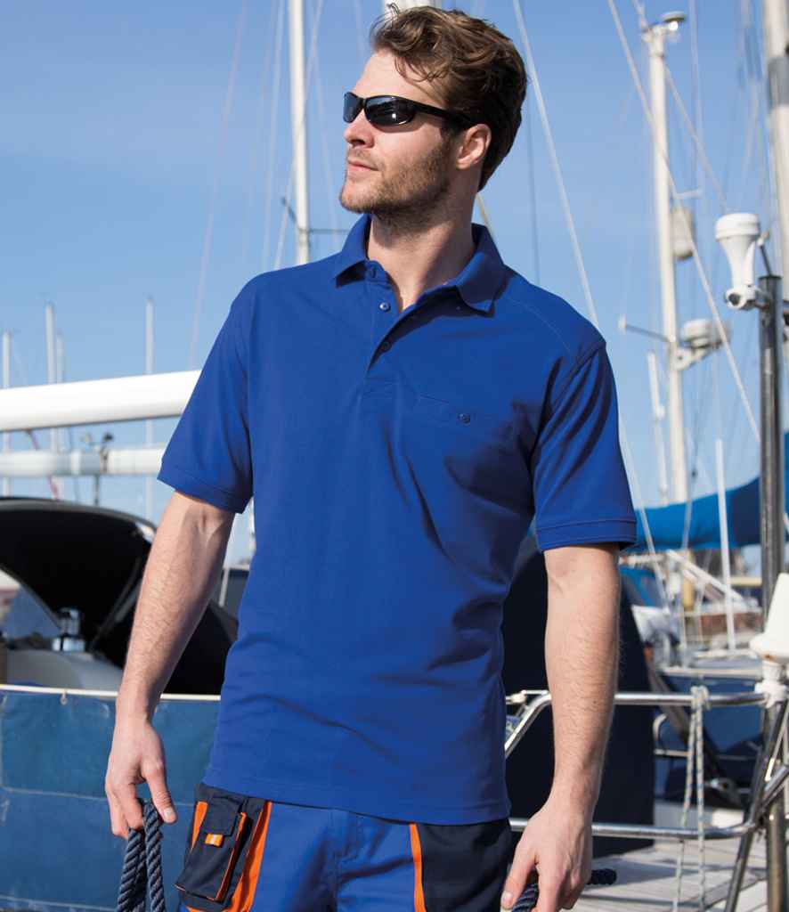 Result Work-Guard Apex Pocket Piqué Polo Shirt | Royal Blue