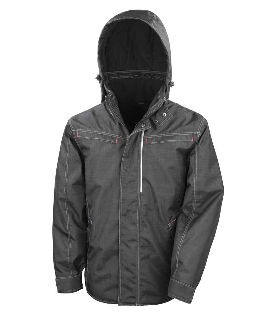 Result Work-Guard Denim Texture Rugged Jacket | Black