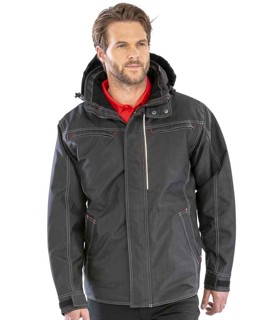 Result Work-Guard Denim Texture Rugged Jacket | Black