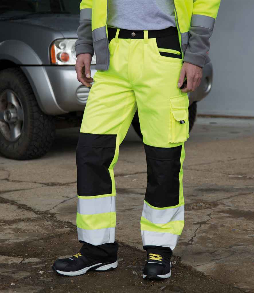 Result Safe-Guard Hi-Vis Cargo Trousers | Fluorescent Yellow