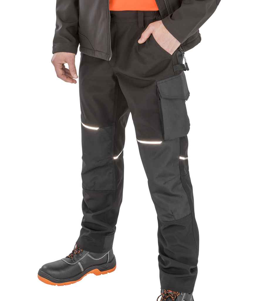 Result Work-Guard Slim Fit Soft Shell Trousers | Black