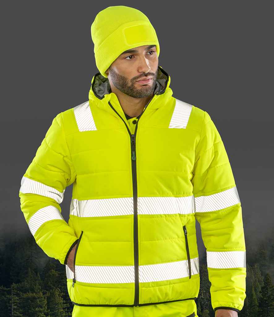 Result Genuine Recycled Ripstop Padded Safety Jacket | Fluorescent Yellow