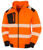 Result Genuine Recycled Safety Zip Hoodie | Fluorescent Orange