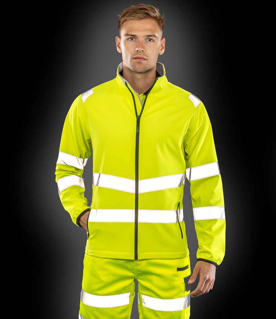 Result Genuine Recycled Printable Safety Soft Shell Jacket | Fluorescent Orange