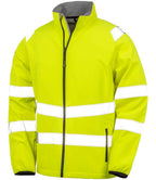Result Genuine Recycled Printable Safety Soft Shell Jacket | Fluorescent Yellow
