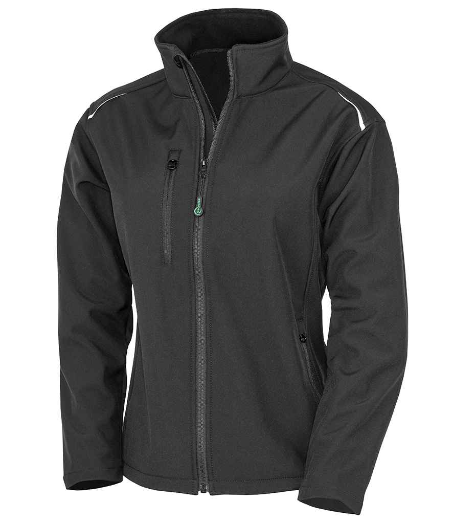 Result Genuine Recycled Ladies Three Layer Printable Soft Shell Jacket | Black