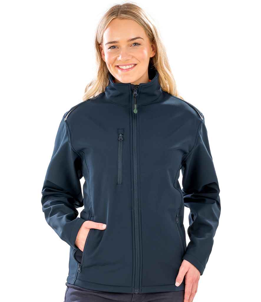 Result Genuine Recycled Ladies Three Layer Printable Soft Shell Jacket | Navy
