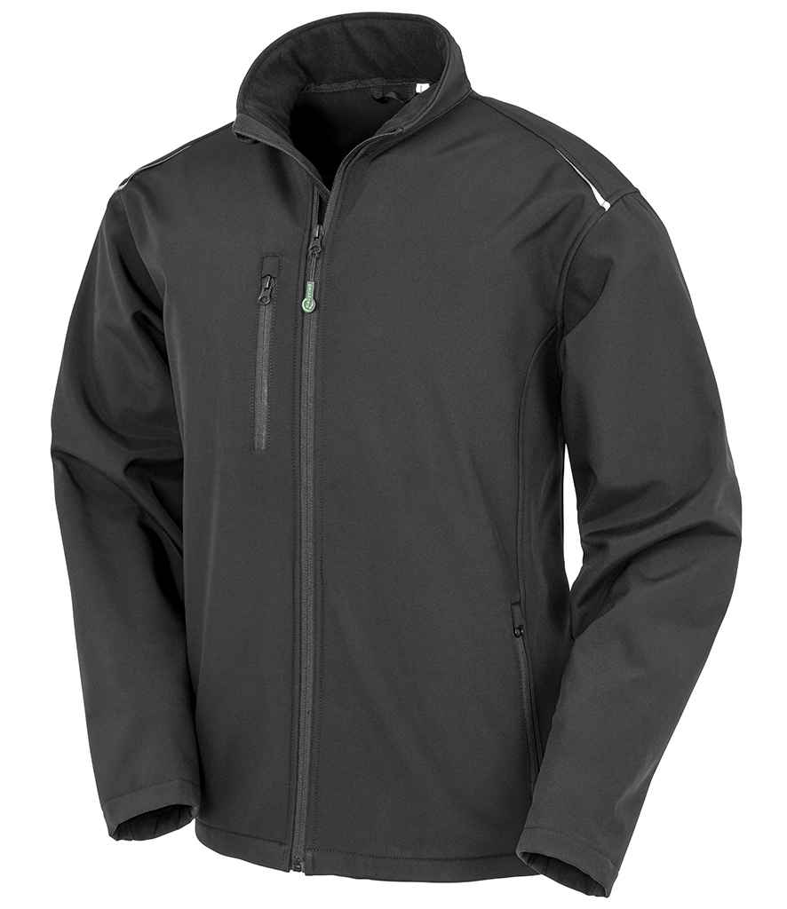 Result Genuine Recycled Three Layer Printable Soft Shell Jacket | Black