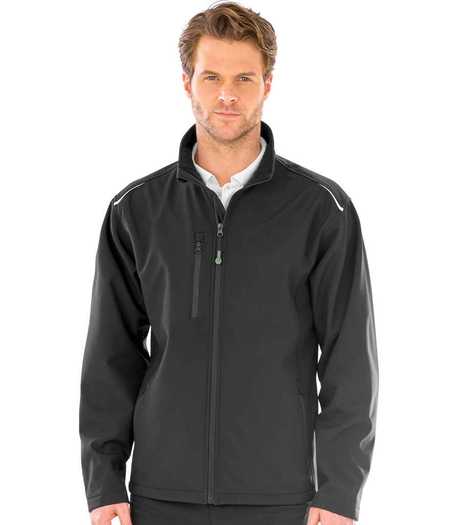 Result Genuine Recycled Three Layer Printable Soft Shell Jacket | Black