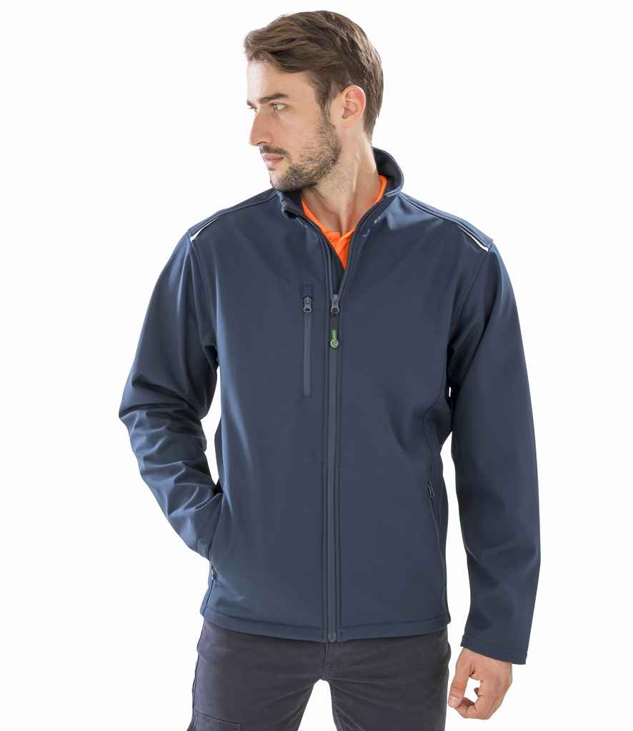 Result Genuine Recycled Three Layer Printable Soft Shell Jacket | Navy