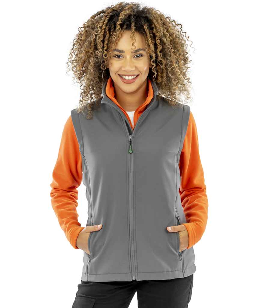 Result Genuine Recycled Ladies Printable Soft Shell Bodywarmer | Workguard Grey