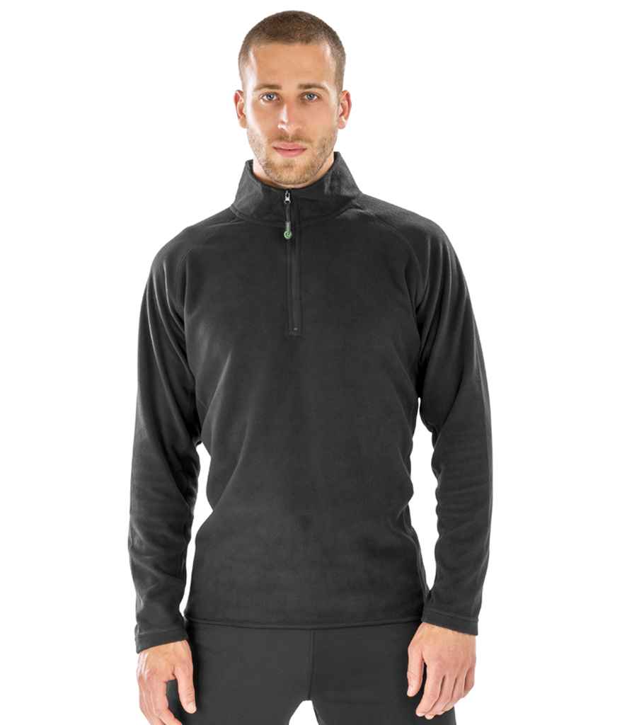 Result Genuine Recycled Zip Neck Micro Fleece | Black