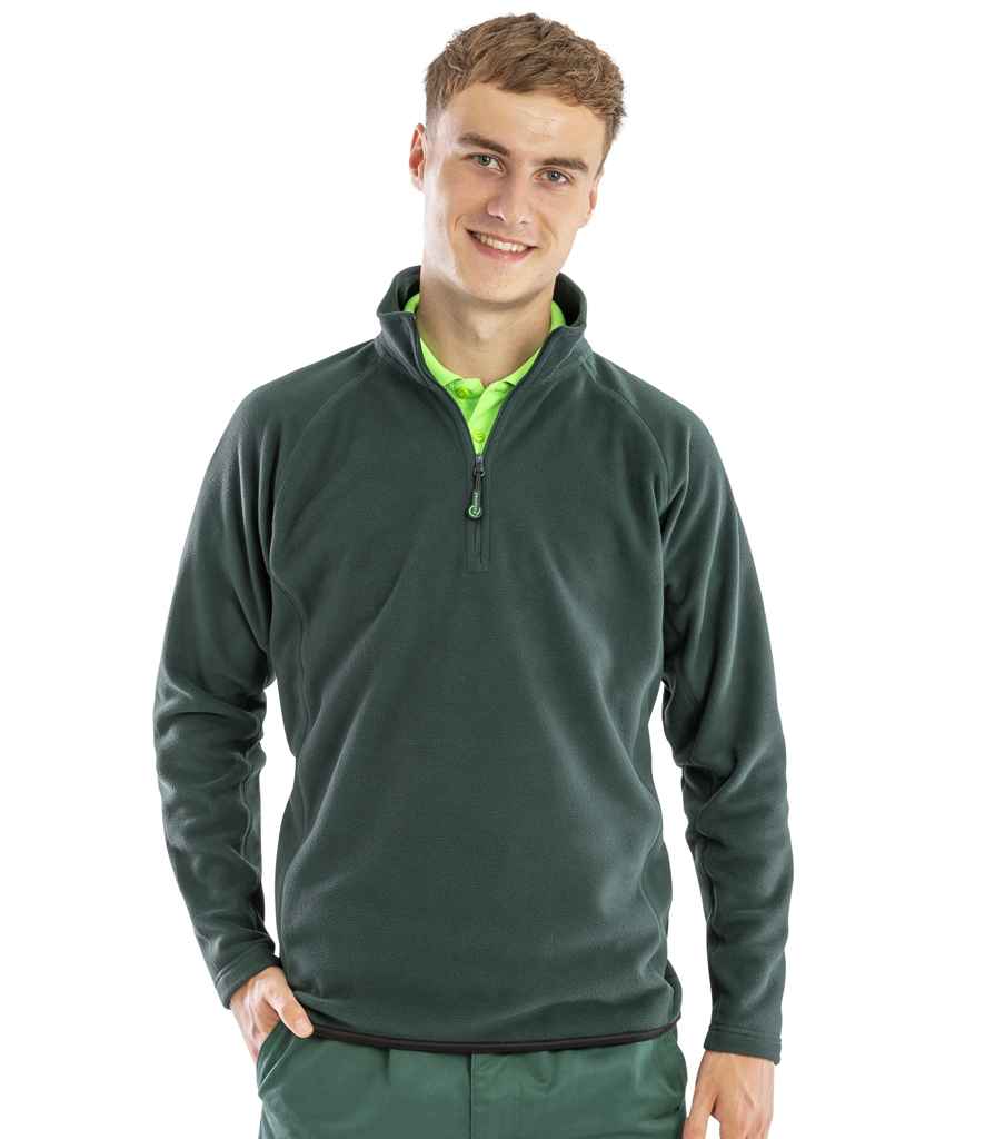 Result Genuine Recycled Zip Neck Micro Fleece | Forest Green