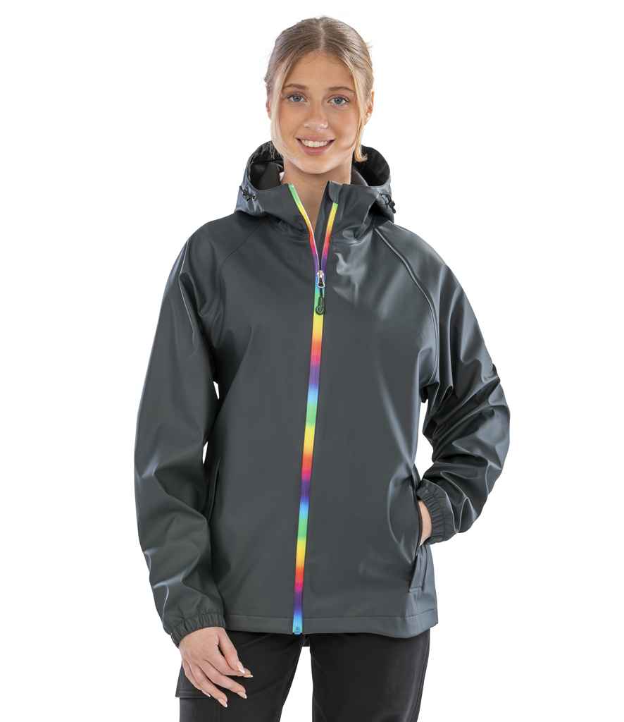 Result Genuine Recycled Prism PU Waterproof Jacket | Black Olive