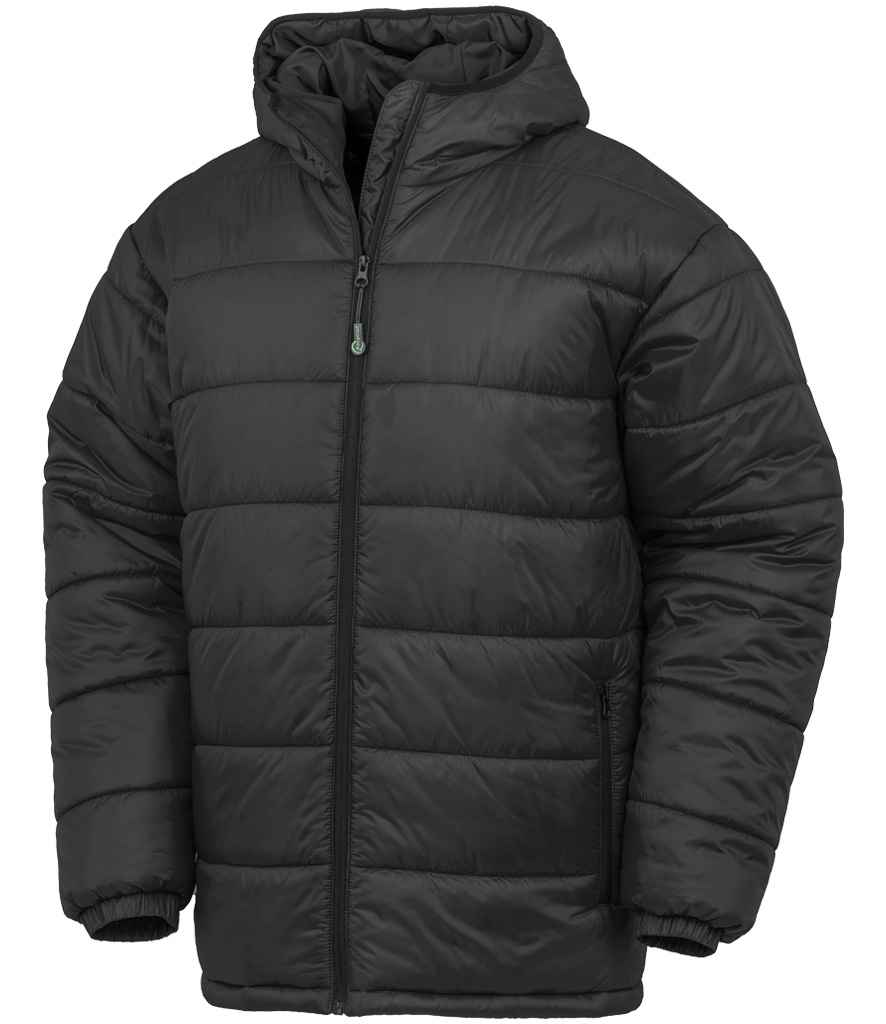 Result Genuine Recycled Hooded Padded Parka Jacket | Black