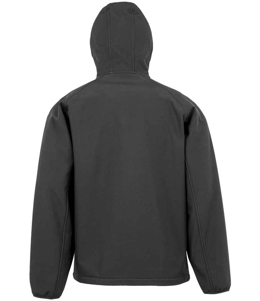 Result Genuine Recycled Three Layer Printable Hooded Soft Shell Jacket | Black
