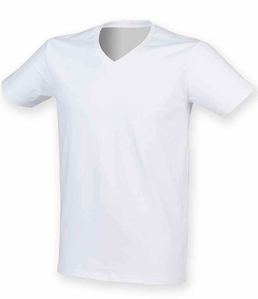 SF Clothing Feel Good Stretch V Neck T-Shirt | White