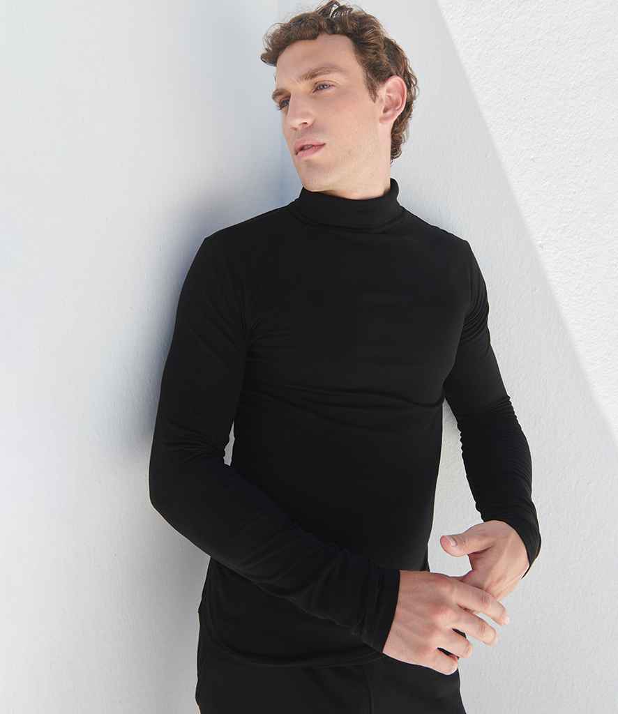 SF Clothing Feel Good Stretch Roll Neck Top | Black