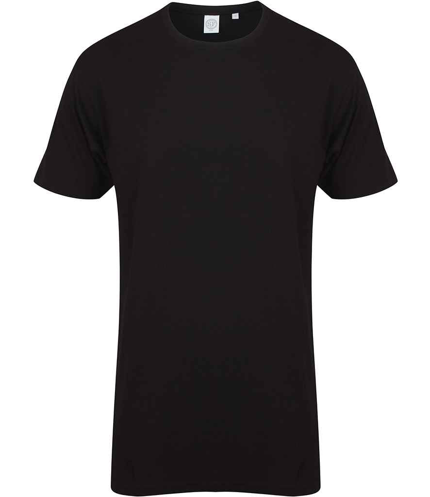 SF Clothing Longline Dipped Hem T-Shirt | Black