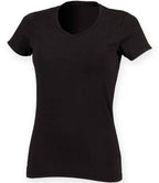 SF Clothing Ladies Feel Good Stretch V Neck T-Shirt | Black