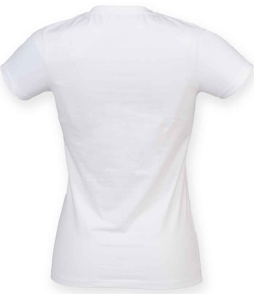 SF Clothing Ladies Feel Good Stretch V Neck T-Shirt | White