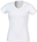 SF Clothing Ladies Feel Good Stretch V Neck T-Shirt | White