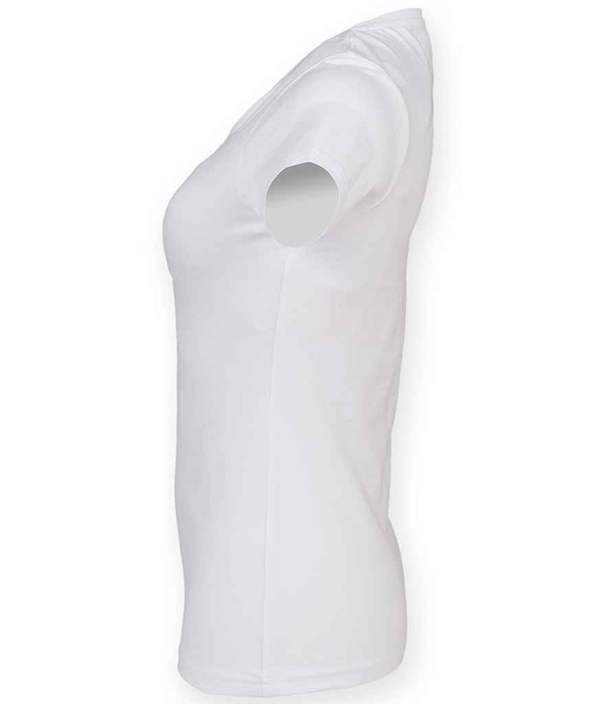 SF Clothing Ladies Feel Good Stretch V Neck T-Shirt | White