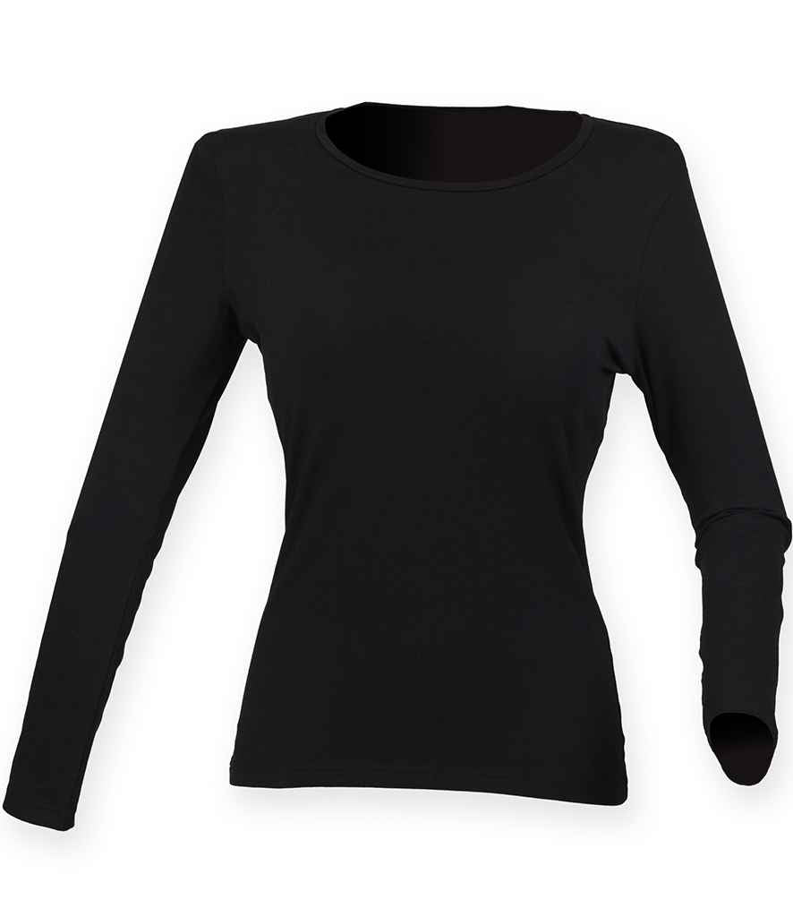 SF Clothing Ladies Feel Good Long Sleeve Stretch T-Shirt | Black