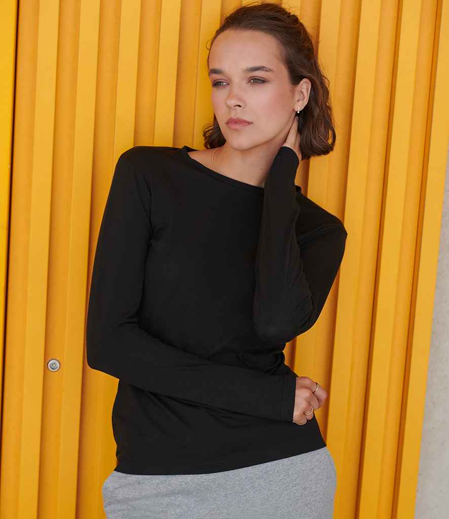 SF Clothing Ladies Feel Good Long Sleeve Stretch T-Shirt | Black