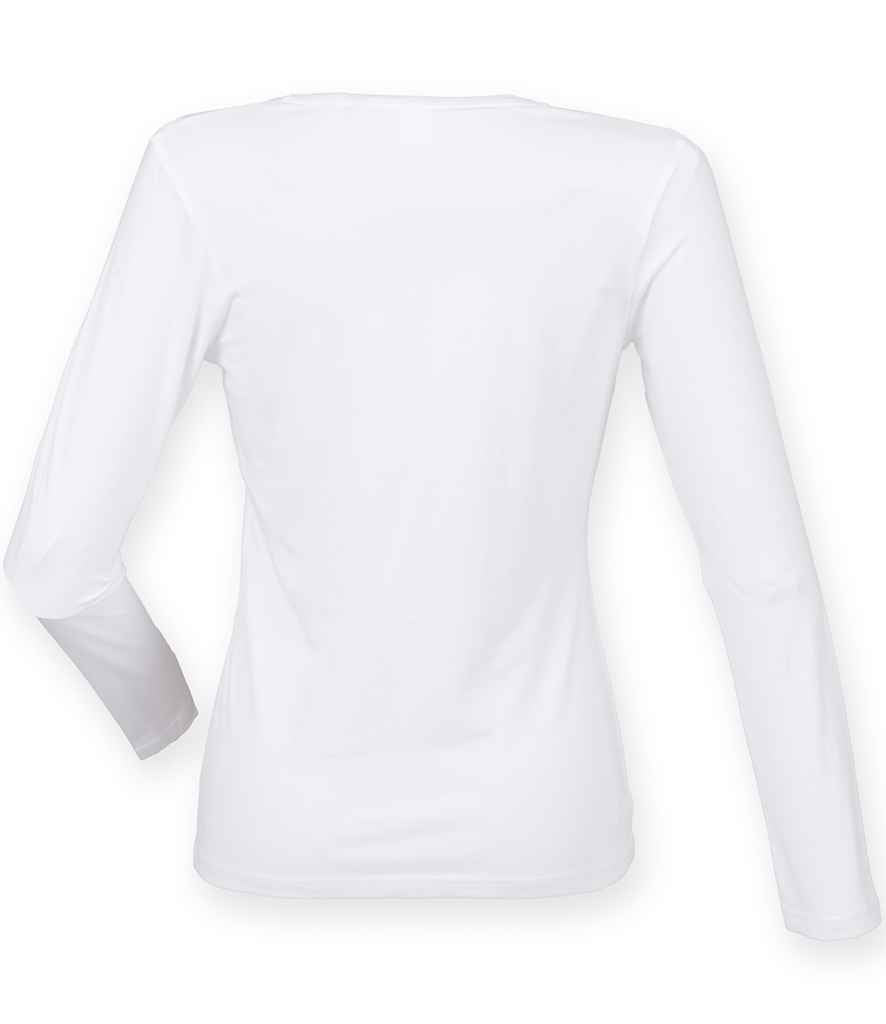 SF Clothing Ladies Feel Good Long Sleeve Stretch T-Shirt | White