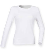 SF Clothing Ladies Feel Good Long Sleeve Stretch T-Shirt | White